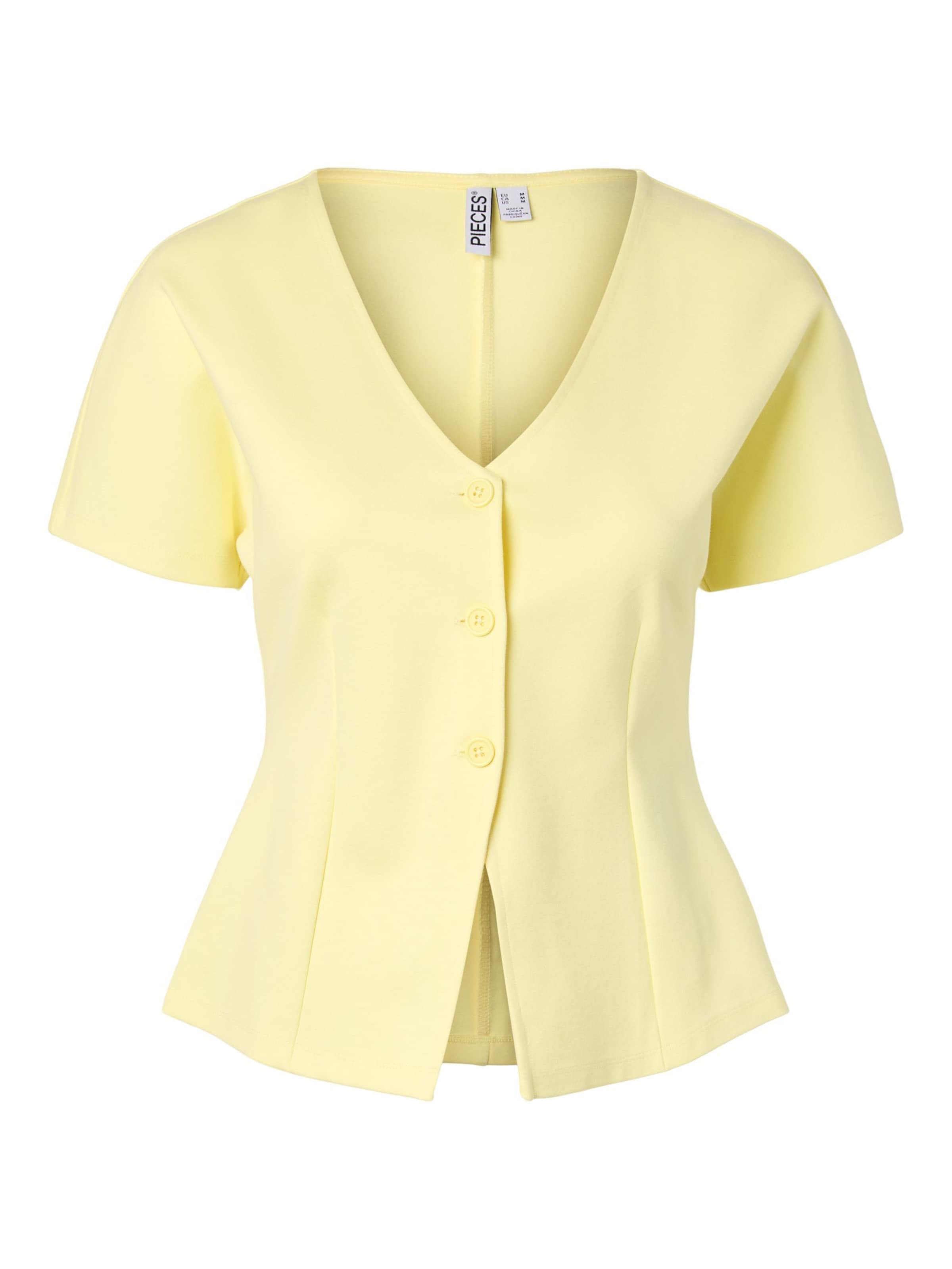 Cardigan 'PCGunhild' PIECES en jaune : devant