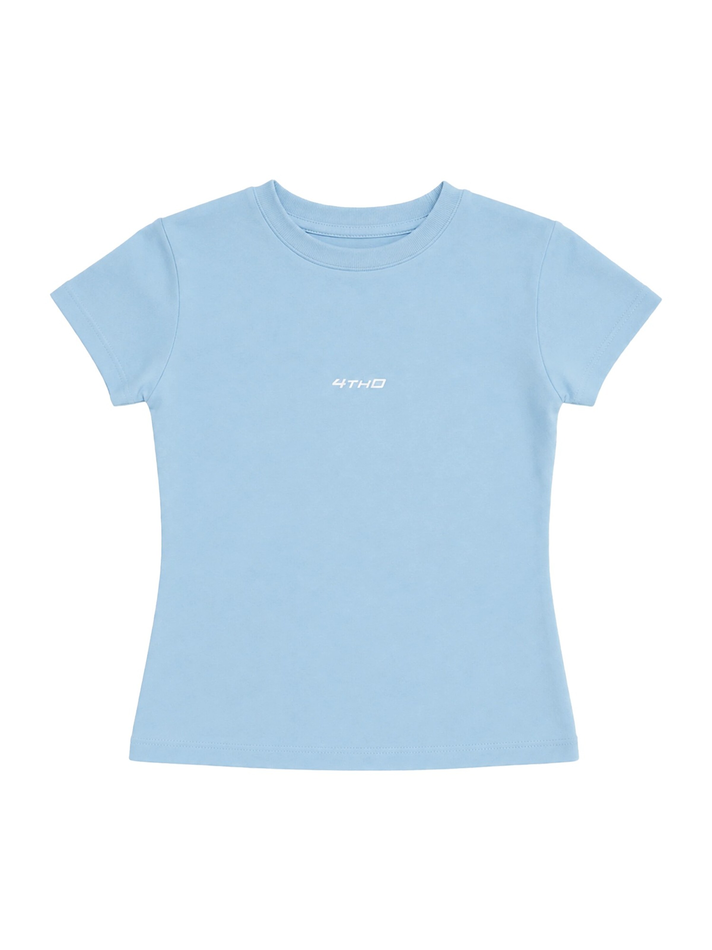 4thD Shirt 'Baby Tee - Baby Blue' in Blauw: voorkant