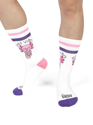 Chaussettes 'Just Vibes' American Socks en blanc