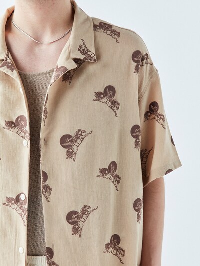 VAMOS CLO Overhemd 'Huntsville' in de kleur Beige / Bruin, Productweergave