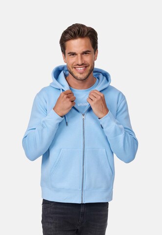 smiler. Zip-Up Hoodie in Blue