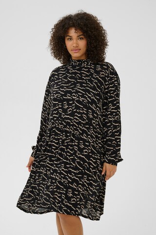KAFFE CURVE Kleid 'Lune' in Schwarz: Vorderseite