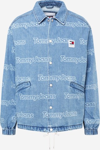 Tommy Jeans Φθινοπωρινό και ανοιξιάτικο μπουφάν σε μπλε: μπροστά