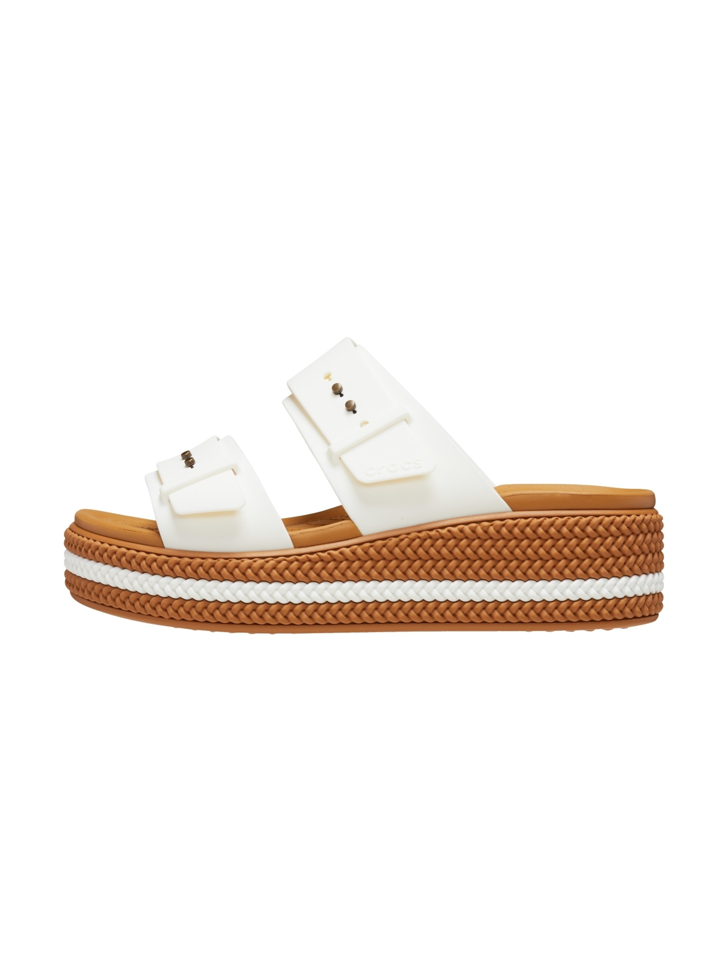 Sandales 'Brooklyn Woven Buckle Sandalen zum Anziehen' Crocs en noir : devant