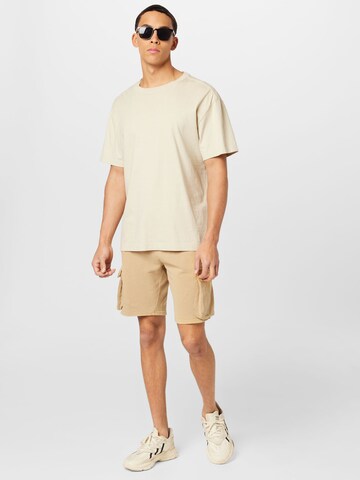 KnowledgeCotton Apparel Regular Shorts 'NUANCE BY NATURE™' (GOTS) in Beige