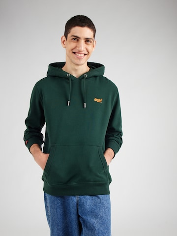Superdry Μπλούζα φούτερ 'Essentials' σε πράσινο: μπροστά