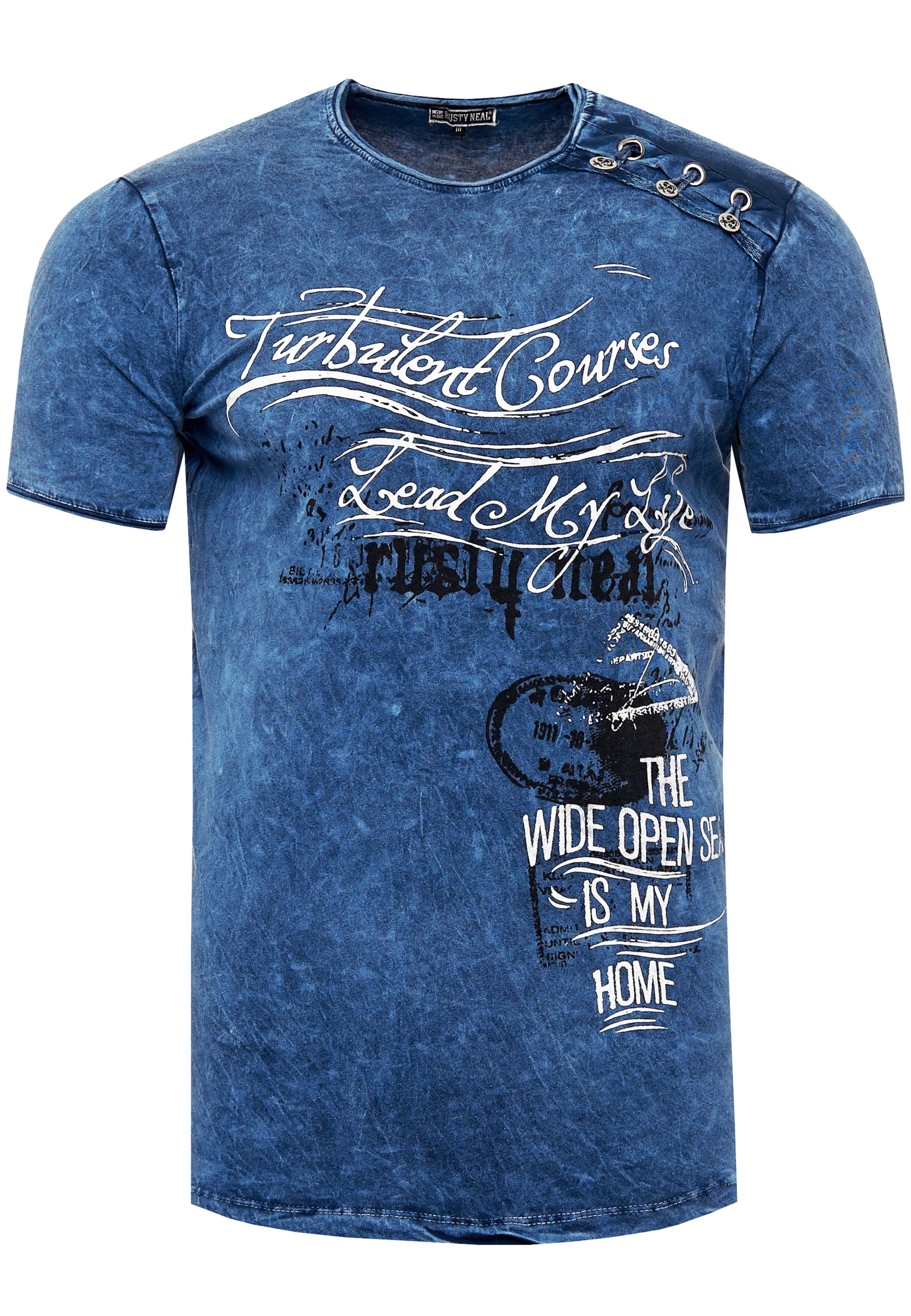 Rusty Neal T-Shirt in Blau: Vorderseite