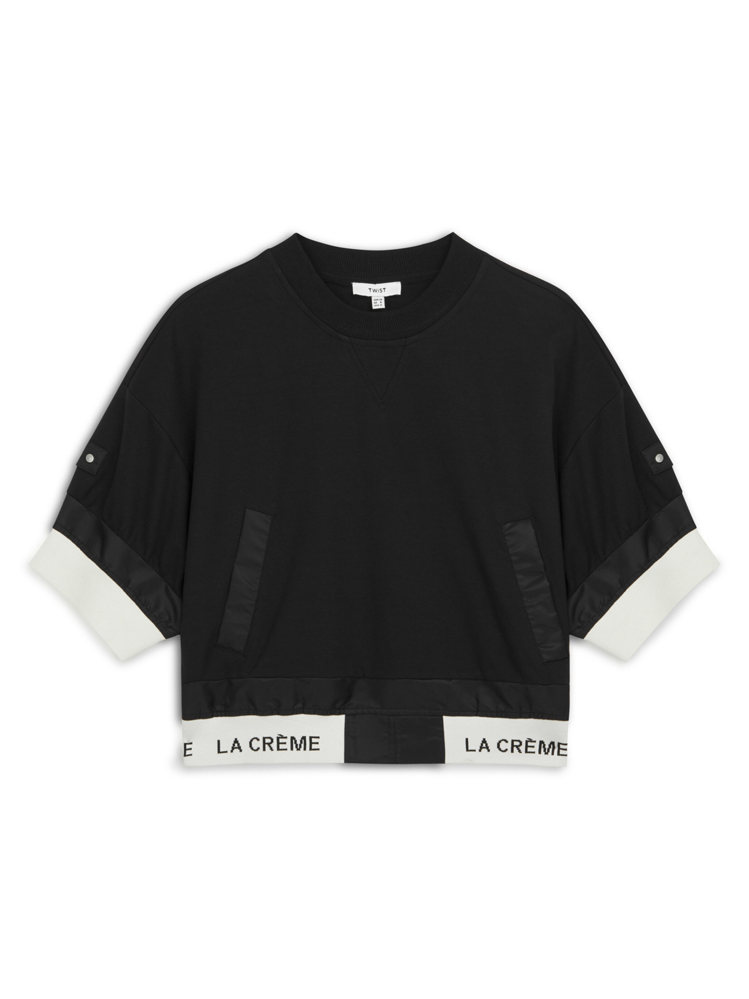 Sweat-shirt Twist en noir : devant