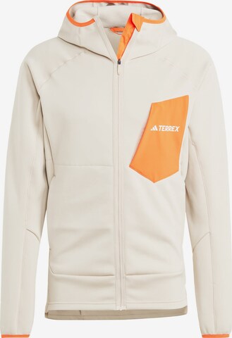 ADIDAS TERREX Athletic Fleece Jacket 'Xperior' in Beige: front