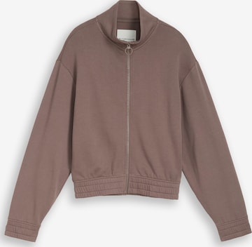 Veste de survêtement TOM TAILOR en marron : devant
