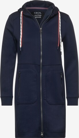 CECIL Zip-Up Hoodie 'Scuba' in Blue: front