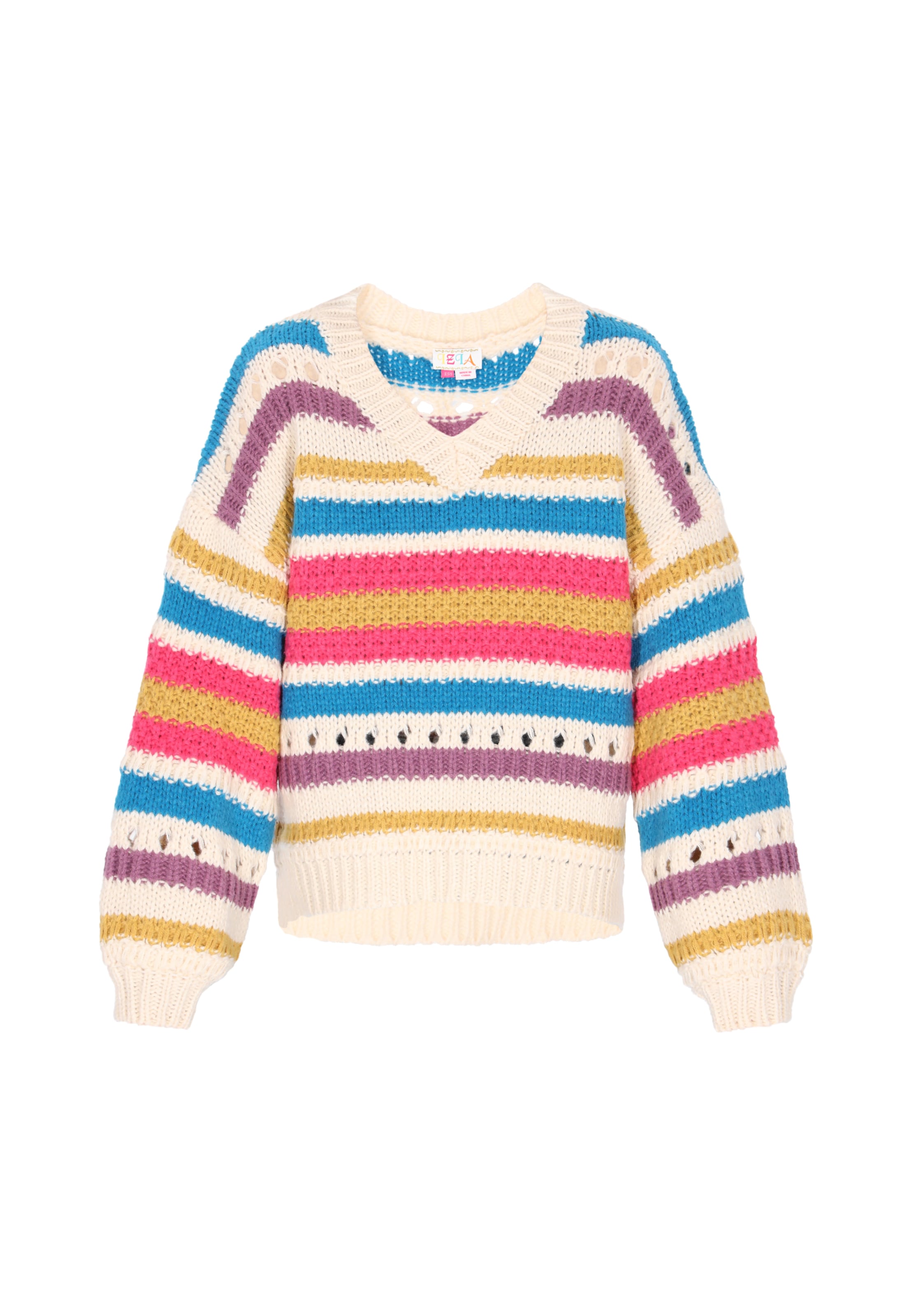 IZIA Oversize pulóver - fehér: elől