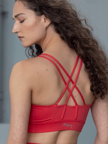 Hey Honey - Bustier Sujetador deportivo 'Criss Cross' en rojo