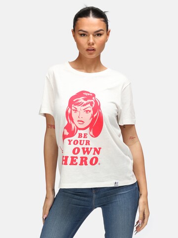 Recovered T-Shirt 'Marvel Black Widow Hero Slub' in Weiß: Vorderseite