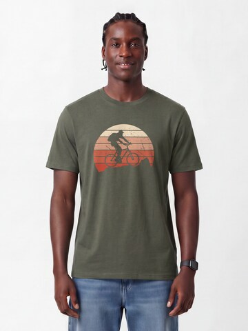 T-Shirt 'Mountainbike Silhouette' Watapparel en vert : devant