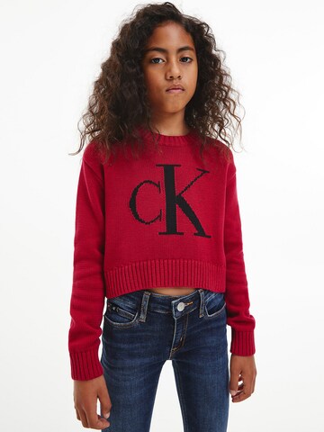 Calvin Klein Jeans Sweter w kolorze czerwony: przód