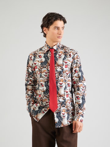 Lindbergh Klasický střih Košile 'Christmas' – černá: přední strana