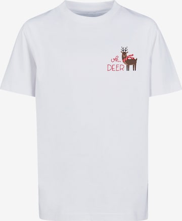 F4NT4STIC Shirt 'Christmas Deer' in White: front