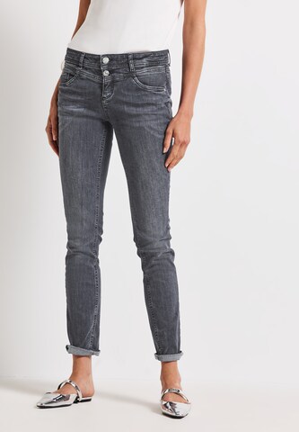 STREET ONE Slimfit Jeans in Grau: Vorderseite