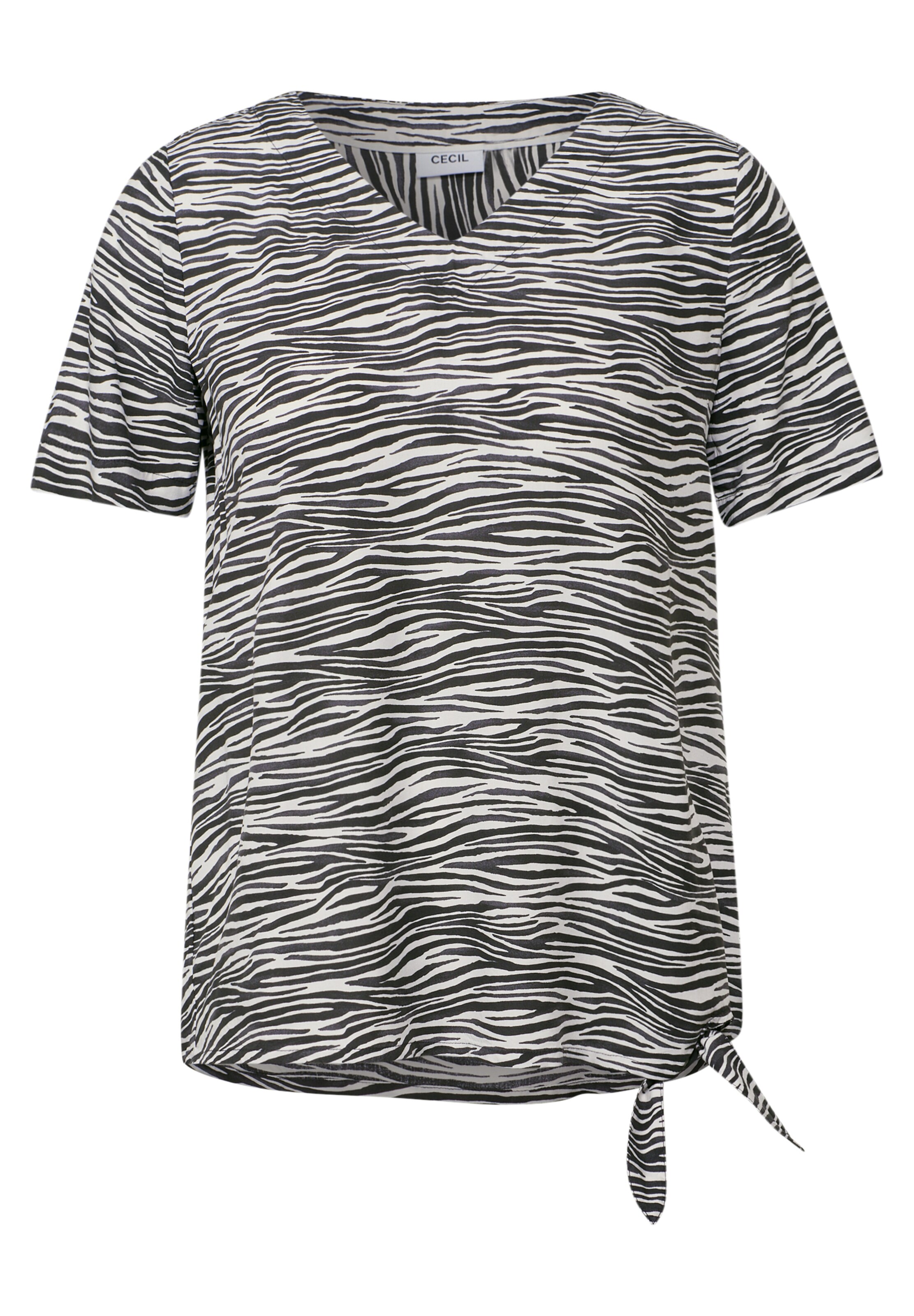 CECIL Blusenshirt mit Zebra Print in Grau: Vorderseite