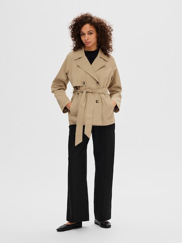 SELECTED FEMME Between-Seasons Coat 'BELINDA' in Brown