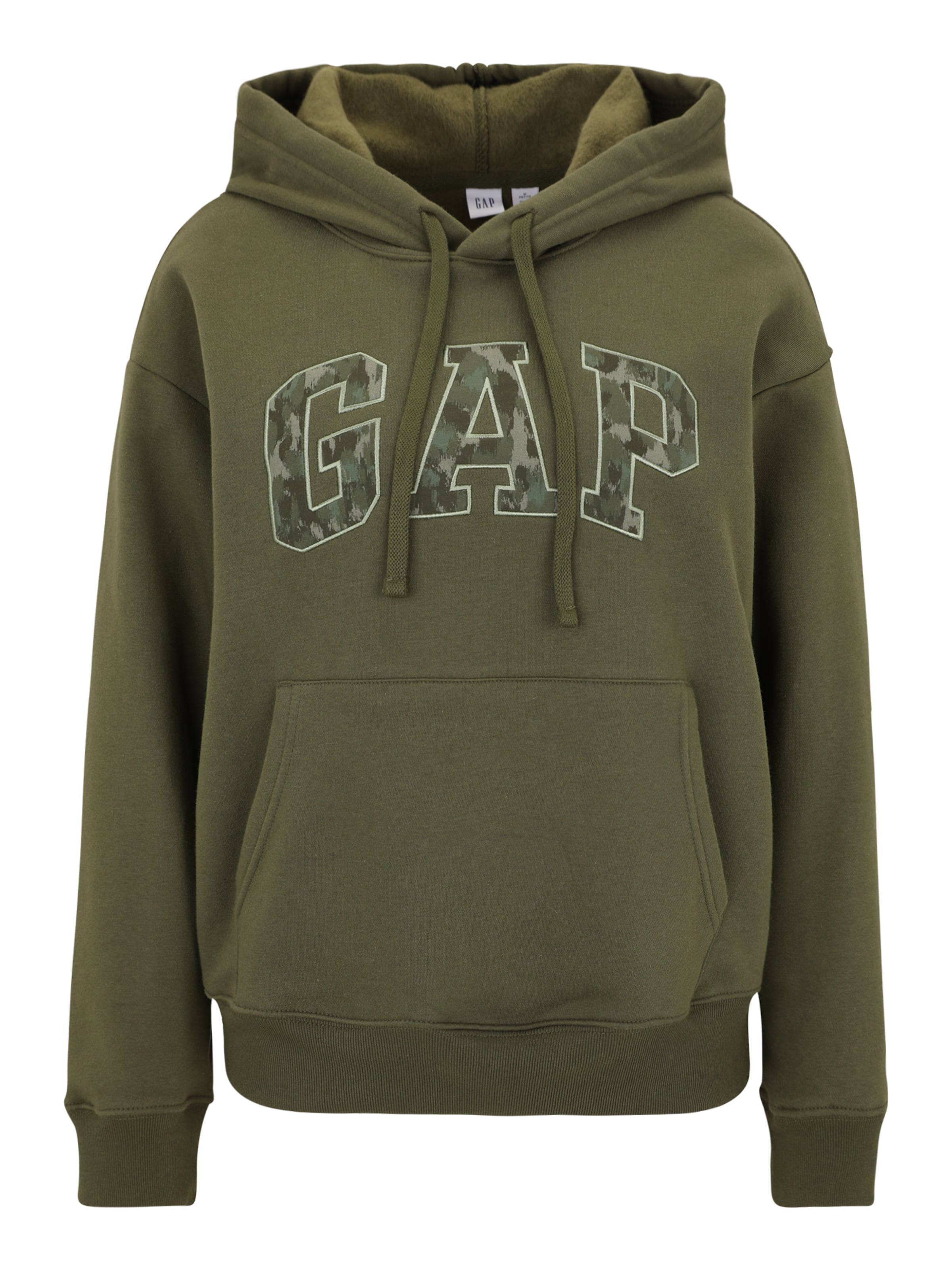 Sweat-shirt 'HERITAGE' Gap Petite en vert : devant