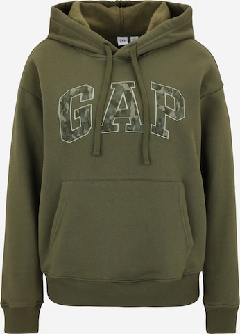 Sweat-shirt 'HERITAGE' Gap Petite en vert : devant