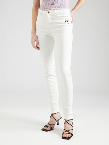 Karl Lagerfeld Slimfit Jeans 'IKONIK 2.0' i vit: framsida