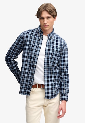 Superdry & Co Regular fit Overhemd in Blauw: voorkant