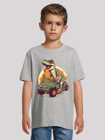 F4NT4STIC T Shirt 'Monster Truck Cooler Dinosaurier' in Grau: Vorderseite