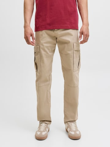 JACK & JONES Loose fit Cargo Pants 'JPSTKANE JONNIE' in Beige: front