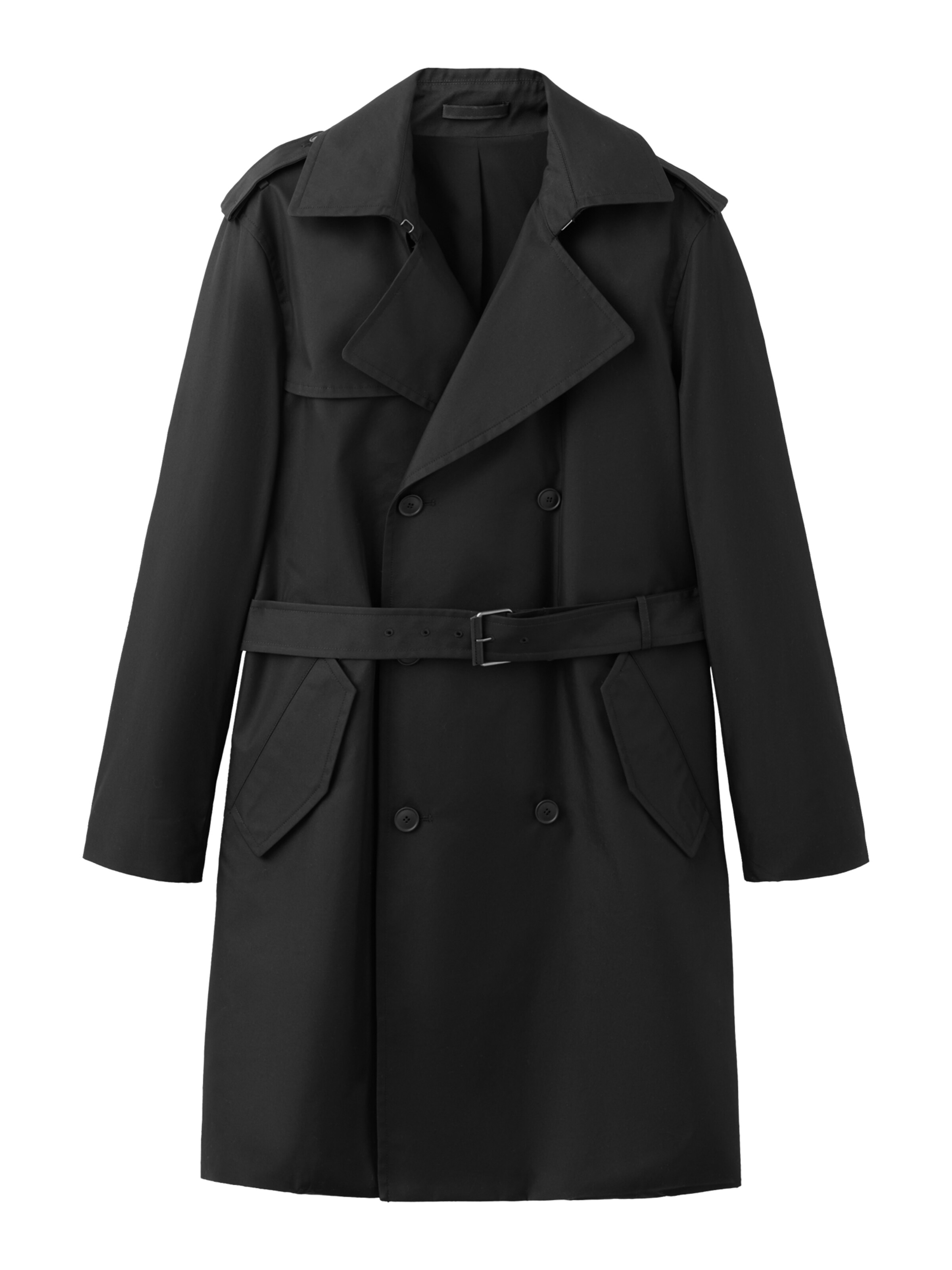 MANGO MAN Mantel in Schwarz: Vorderseite