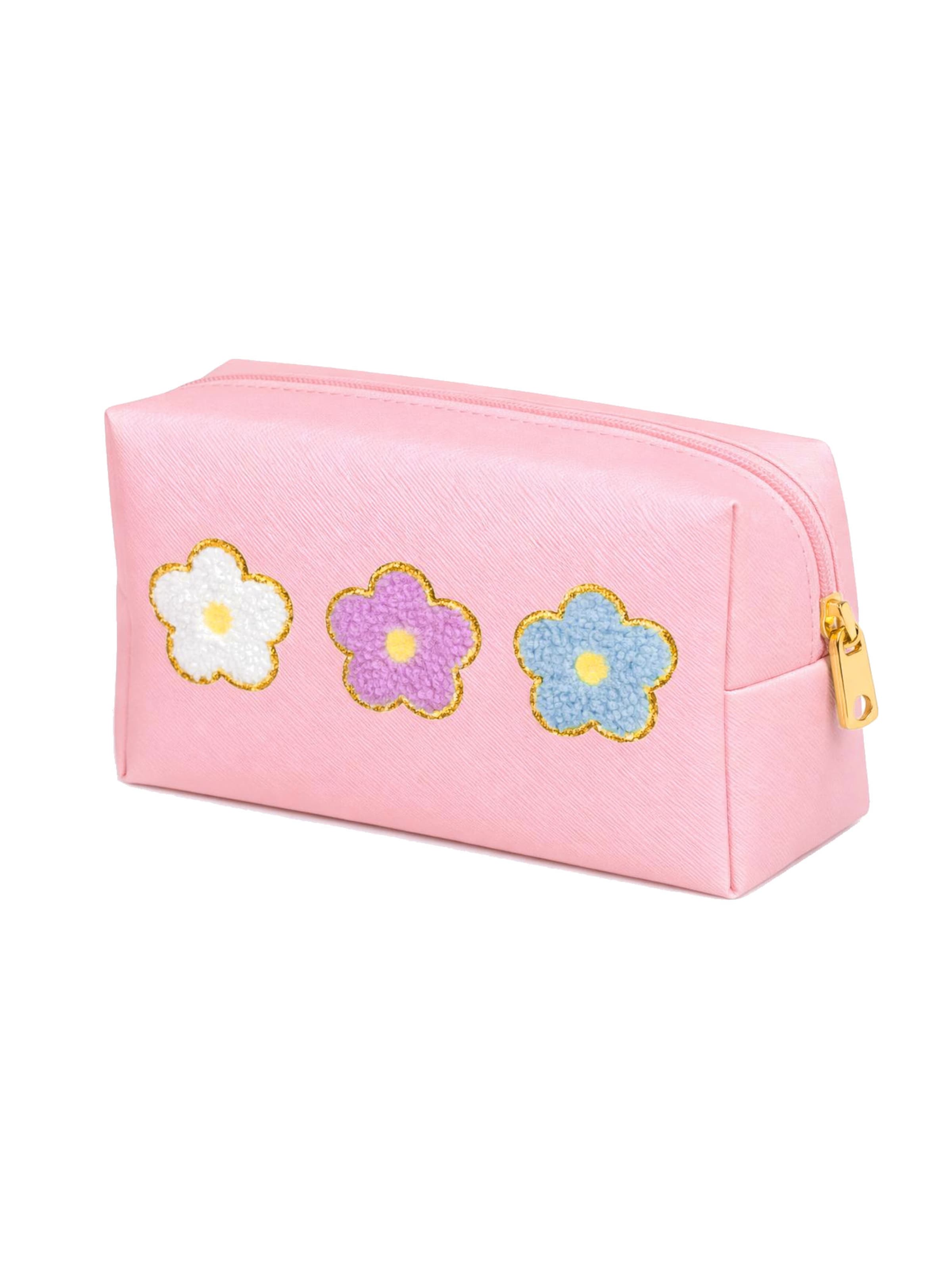 Tomshop24-7 Cosmetic Bag 'Blumen' in Pink: front