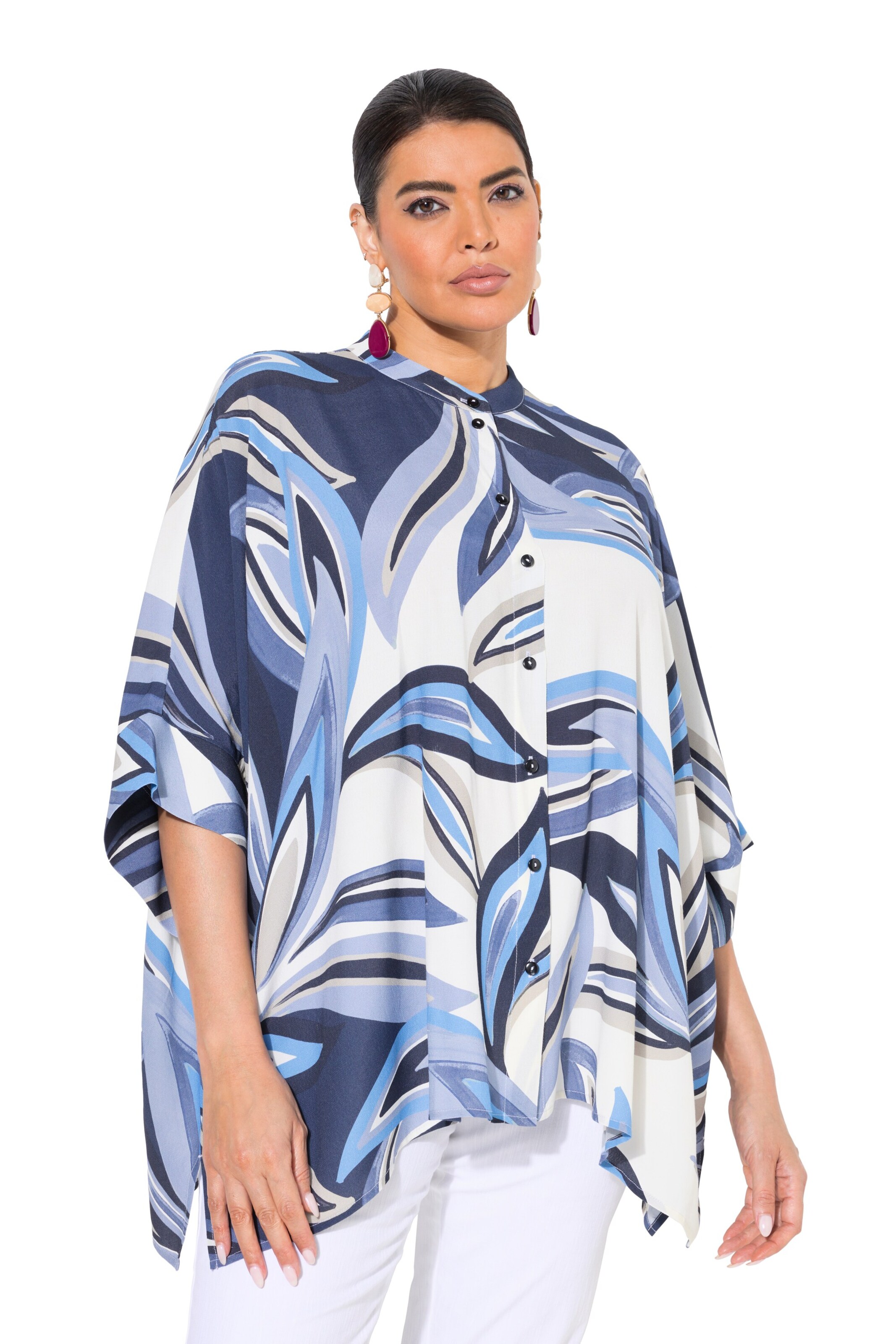 Ulla Popken Blouse in Blauw: voorkant