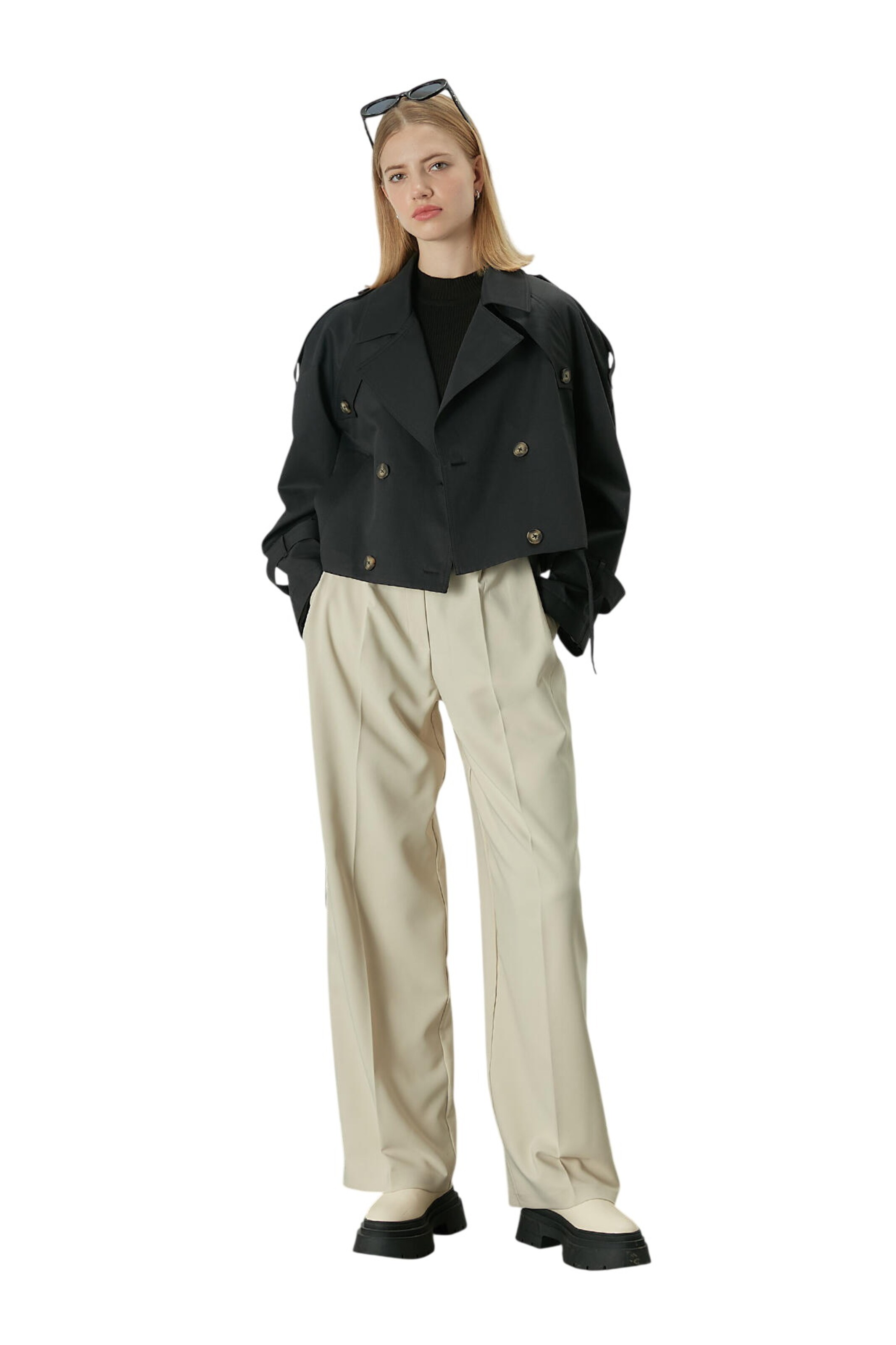 MANUKA Wide leg Broek in Beige