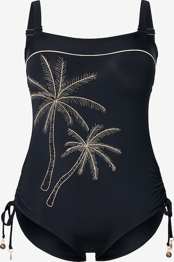 Ulla Popken Badeanzug in gelb / schwarz, Produktansicht