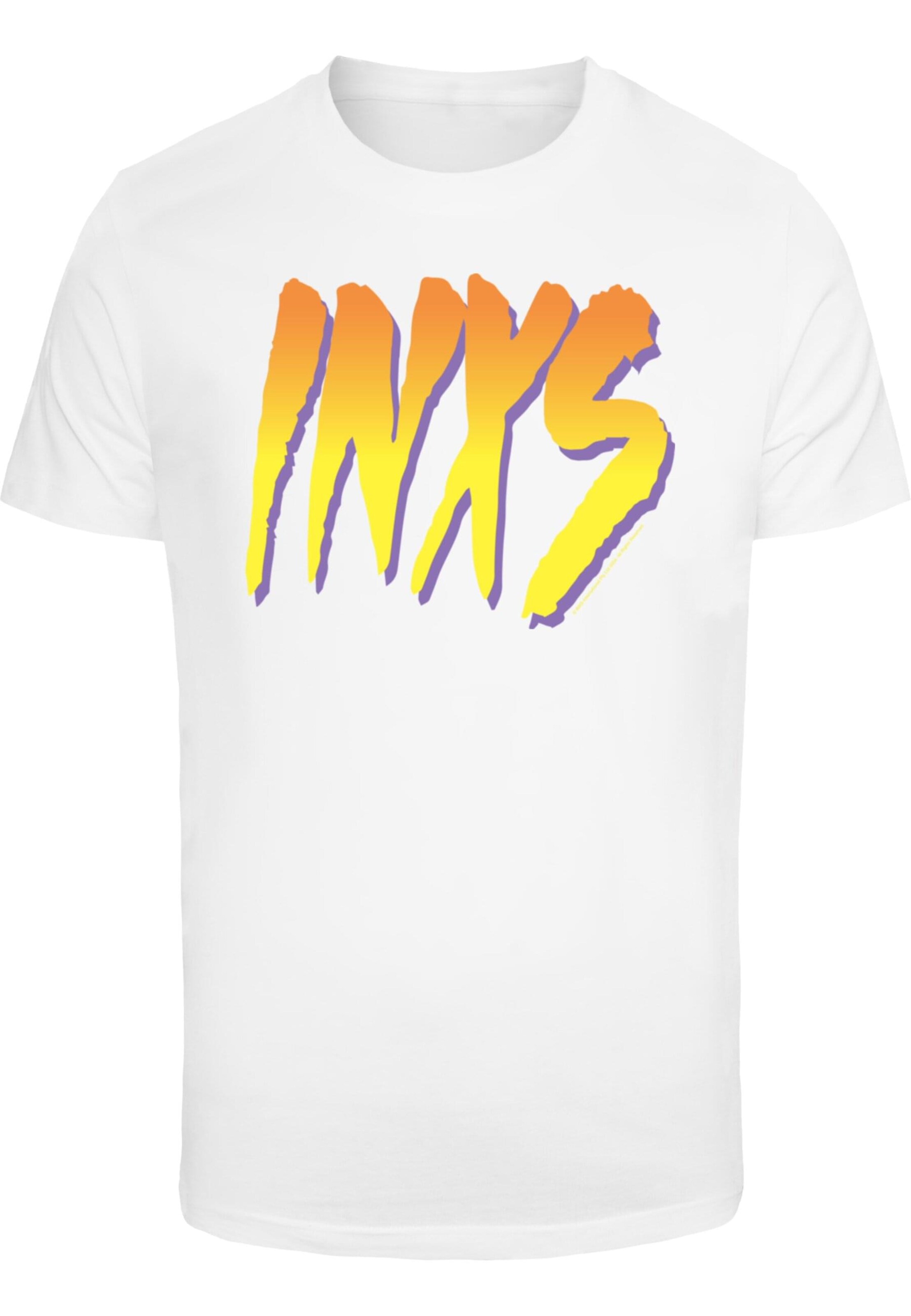 Merchcode T-Shirt 'INXS - Brush Fade' in Weiß: Vorderseite