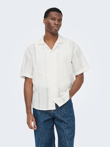 Only & Sons Comfort Fit Skjorta 'ONSDani' i vit: framsida