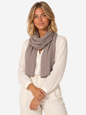 Seasons of April Scarf ' NEA' in Brown: front