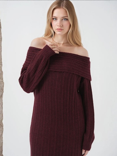 Abito in maglia Bigdart di colore borgogna, Visualizzazione prodotti