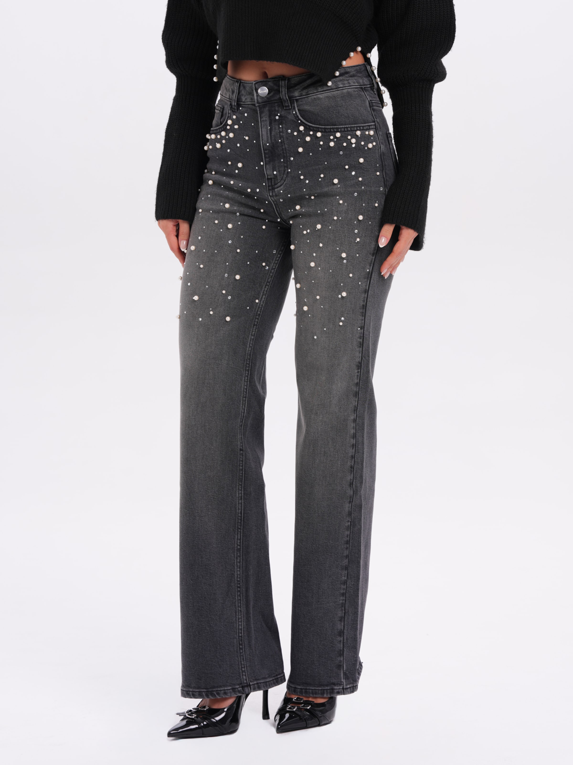 MYLAVIE by Sarah Harrison - Pierna ancha Vaquero en gris: frente