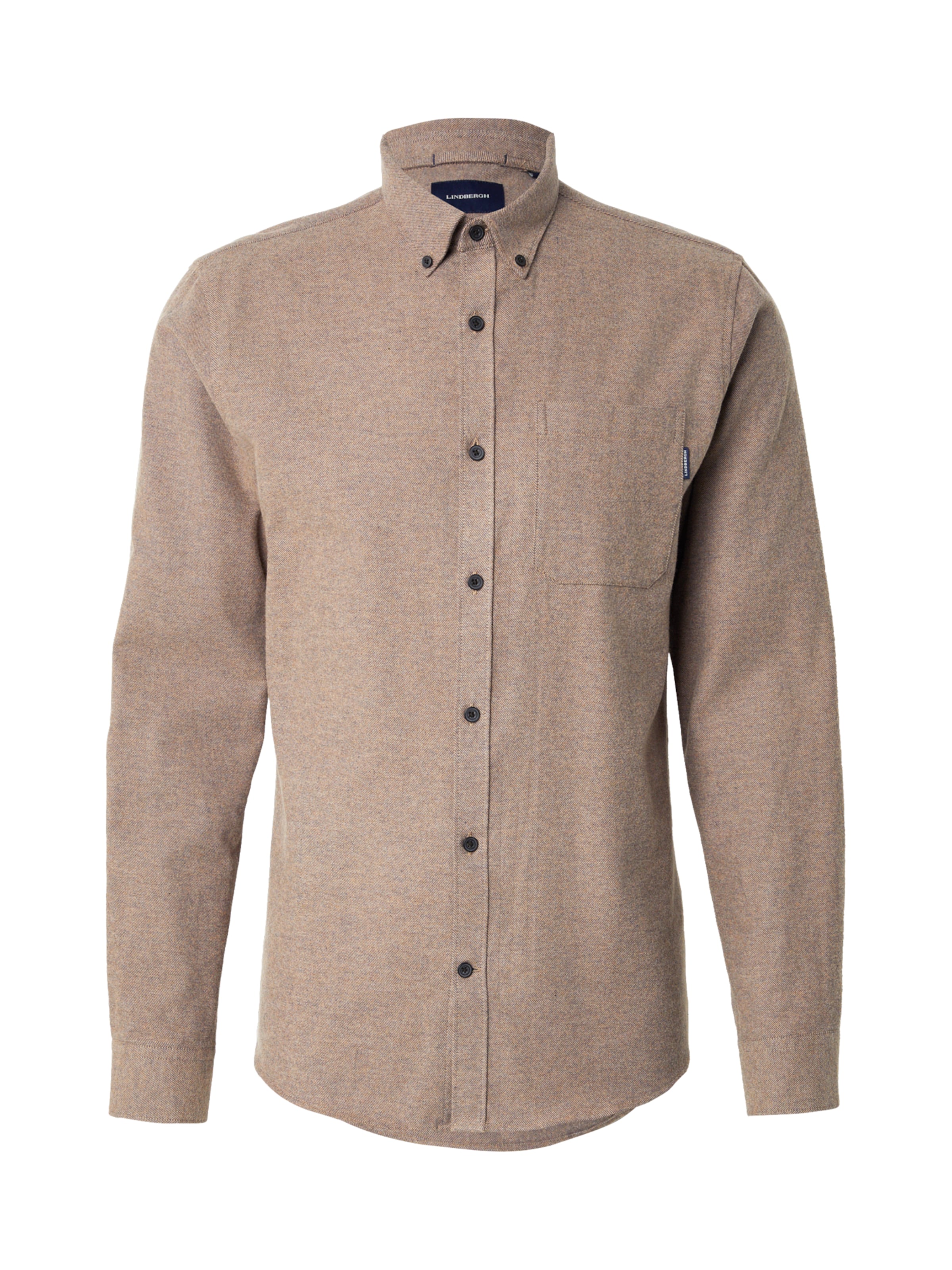 Regular fit Cămașă 'Brushed' de la Lindbergh pe maro: față