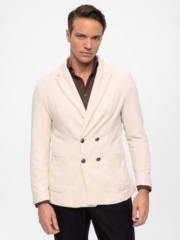 Coupe slim Veste de costume Antioch en beige : devant