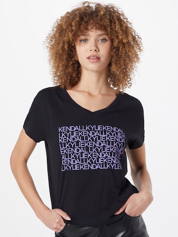 KENDALL + KYLIE T-Shirt in Schwarz: Vorderseite