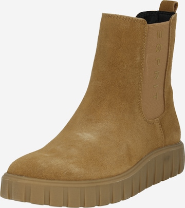 ESPRIT - Botas chelsea em castanho: frente