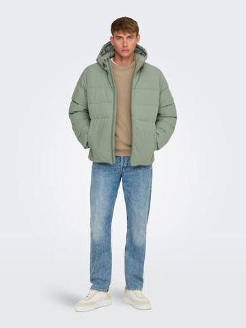 Veste d’hiver '22030170' Only & Sons en vert