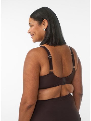 Swim by Zizzi Bustier Bikini felső 'Basic' - barna