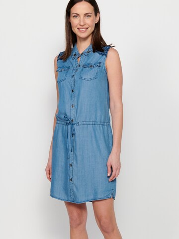 KOROSHI Shirt Dress in Blue: front