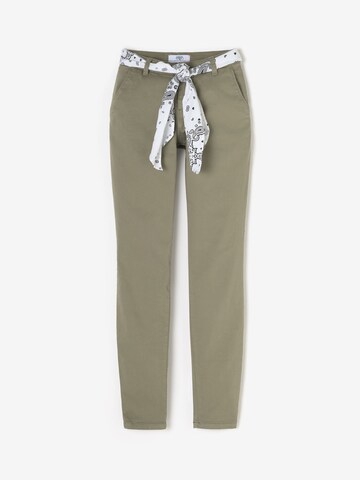 Pantalon chino Le Temps Des Cerises en vert : devant