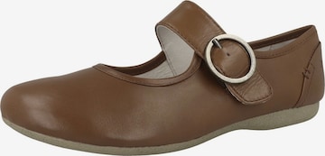 JOSEF SEIBEL Ballet Flats with Strap 'Fiona 40' in Brown: front